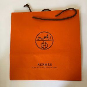 Classic orange Hermes paper shopping bag med/small 11.75" x 11.75"